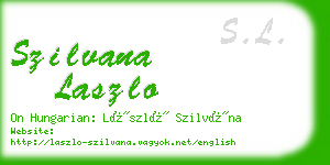 szilvana laszlo business card